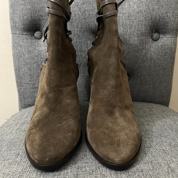 Jimmy Choo "Hampton" olive suede boots - Picture 4 of 12